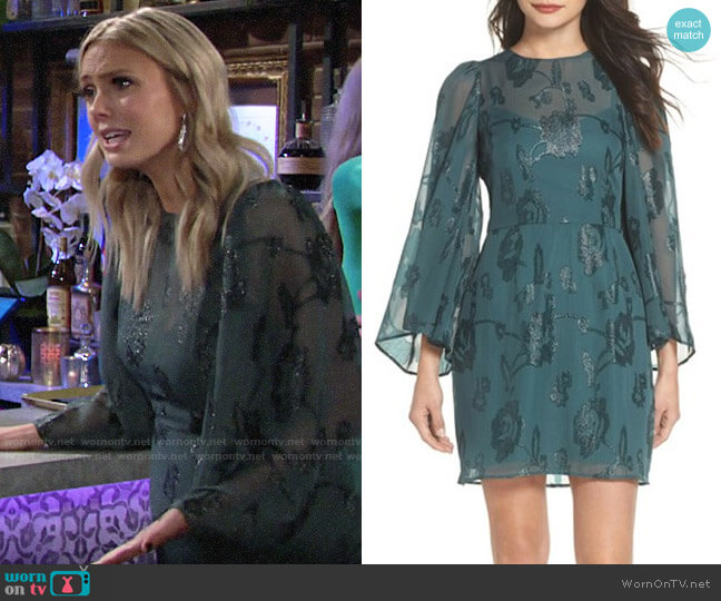 WornOnTV: Abby’s green floral dress with sheer sleeves on The Young and ...