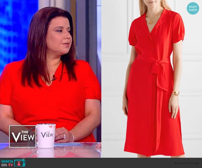 Addilyn silk crepe de chine dress by Diane von Furstenberg worn by Ana Navarro on The View