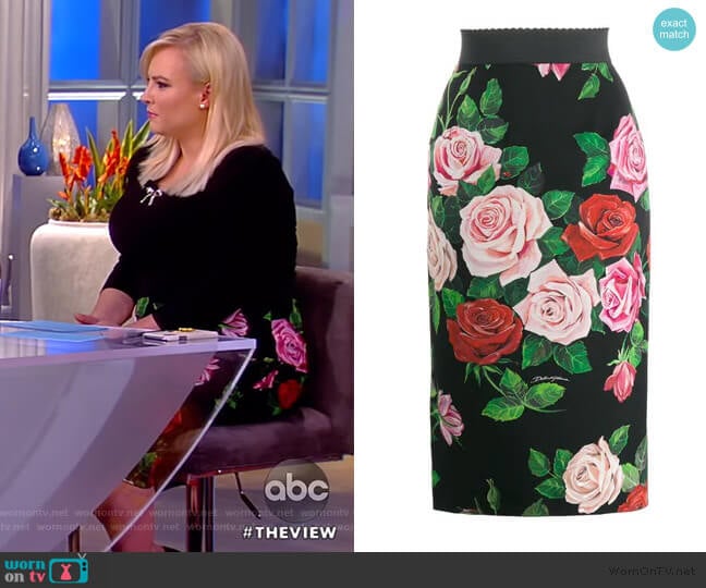 Floral Print Skirt by Dolce & Gabbana worn by Meghan McCain on The View