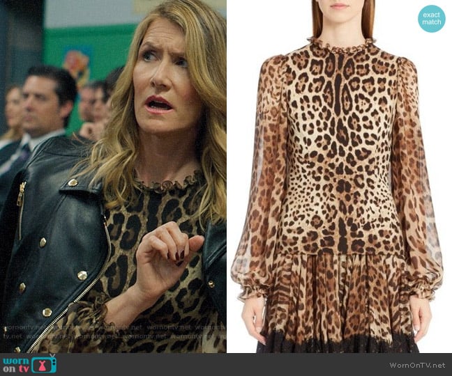 Dolce & Gabbana Print Stretch Cady Blouse worn by Renata Klein (Laura Dern) on Big Little Lies