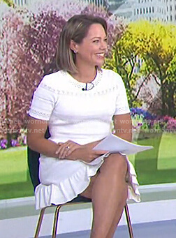 Dylan’s white pointelle knit dress on Today