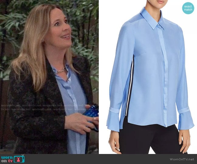 Elie Tahari Heather Blouse worn by Laura Collins (Genie Francis) on General Hospital