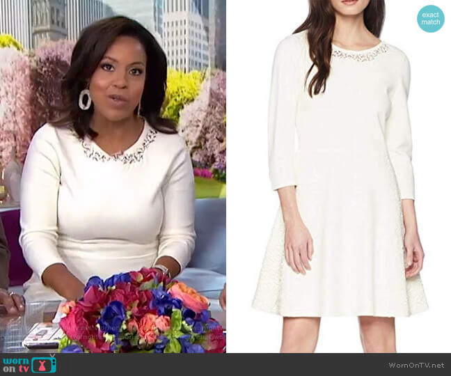 WornOnTV: Sheinelle’s white lace inset dress on Today | Sheinelle Jones ...