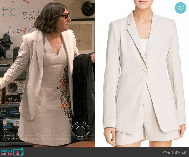 Elie Tahari Hillary Blazer worn by Amy Farrah Fowler (Mayim Bialik) on The Big Bang Theory