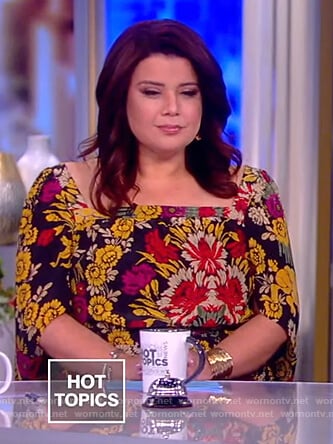 Ana’s floral square neck dress on The View