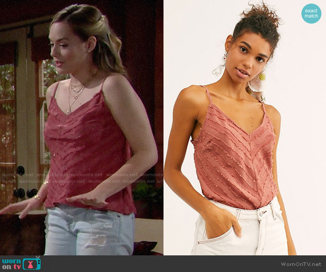Free People Fade Away Cami worn by Hope Logan (Annika Noelle) on The Bold & the Beautiful