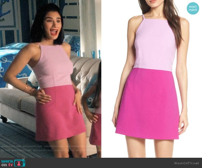 French Connection Whisper Colorblock Dress worn by Lina Santillan (Diane Guerrero) on Jane the Virgin