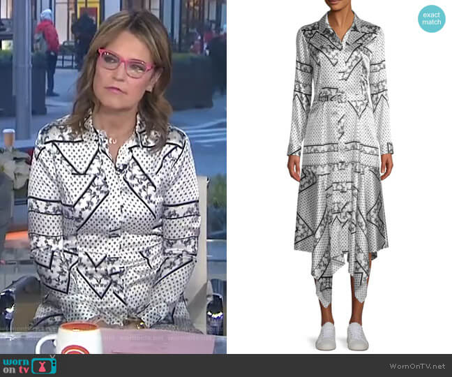 Blakely Scarf-Print Silk Dress by Ganni worn by Savannah Guthrie on Today