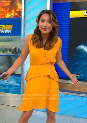 Ginger's orange sleeveless dress on Good Morning America