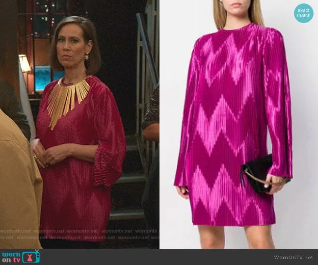 Zig Zag Pleated Dress by Givenchy worn by Diana Trout (Miriam Shor) on Younger