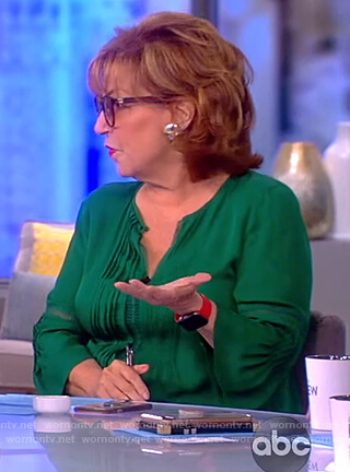 Joy’s green lace trim blouse on The View