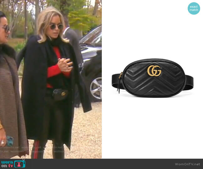 GG Marmont Matelassé Leather Belt Bag by Gucci worn by Teddi Mellencamp Arroyave on The Real Housewives of Beverly Hills