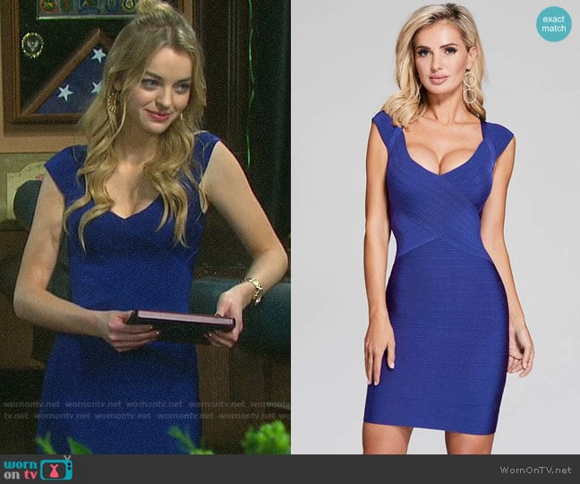 Guess Celesse Bandage Dress worn by Claire Brady (Olivia Keegan) on Days of our Lives