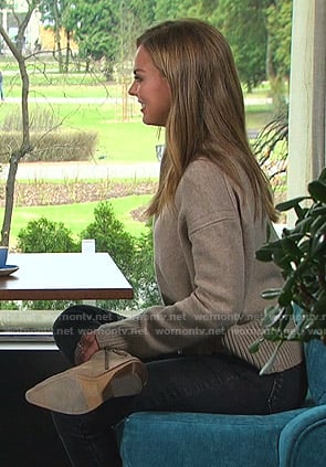 Hannah’s beige distressed sweater on The Bachelorette