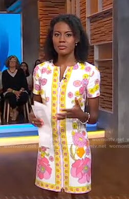 Janai’s white floral dress on Good Morning America