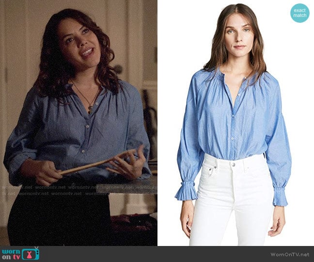 Joie Mineko Blouse worn by Isabel Pardo (Elena Tovar) on Designated Survivor