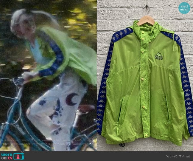 Kappa Tape Windbreaker worn by Jules Vaughn (Hunter Schafer) on Euphoria