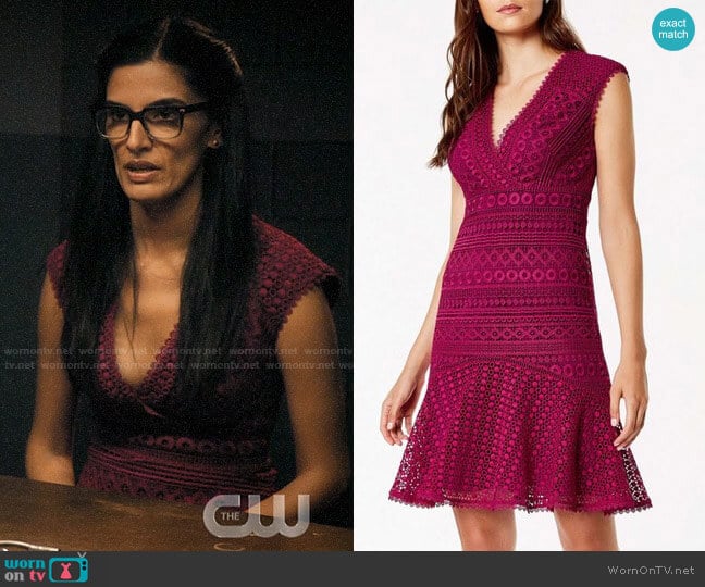 Karen Millen Lace Peplum Dress worn by Krishna (Shelly Bhalla) on Jane the Virgin