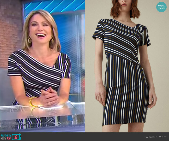 Striped Mini Dress by Karen Millen worn by Amy Robach on Good Morning America