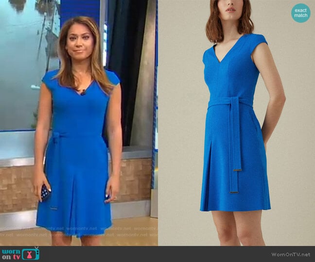 Waist-Detail Dress by Karen Millen worn by Ginger Zee on Good Morning America