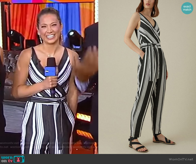 Linen Jumpsuit by Karen Millen worn by Ginger Zee on Good Morning America