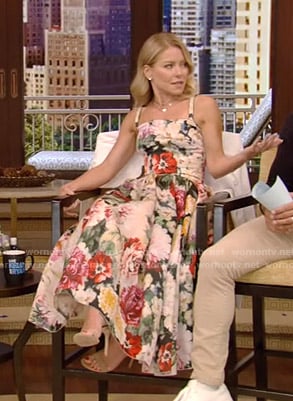 Kelly's floral midi dress on Live with Kelly and Ryan