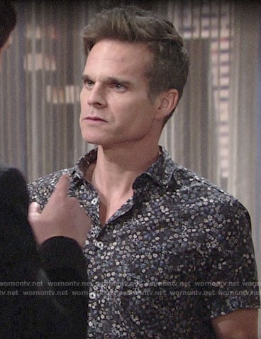 Kevin's blue floral shirt on The Young and the Restless