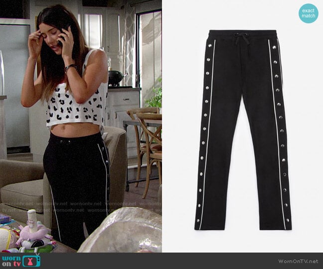 The Kooples Sweatpants with Side Buttons worn by Steffy Forrester (Jacqueline MacInnes Wood) on The Bold and the Beautiful