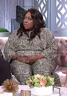 Loni’s animal print jumpsuit on The Real