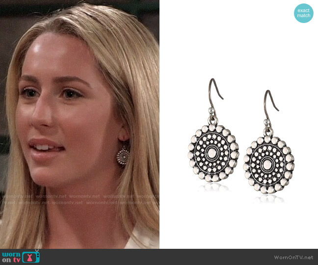 Lucky Brand Blue Moon Tribal Drop Earrings worn by Josslyn Jacks (Eden McCoy) on General Hospital