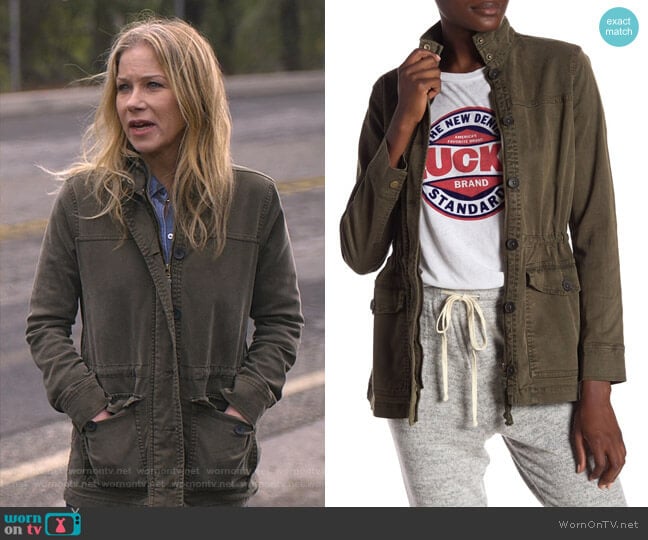 Utility Long Sleeve Jacket by Lucky Brand worn by Jen Harding (Christina Applegate) on Dead to Me