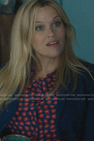 Madeline’s blue and red daisy print shirt on Big Little Lies