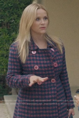 Madeline’s pink houndstooth coat on Big Little Lies