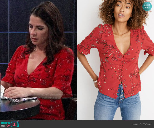 Madewell Windswept Floral Daylight Top worn by Sam McCall (Kelly Monaco) on General Hospital