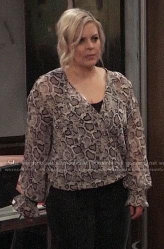 WornOnTV: Maxie's snake print blouse on General Hospital | Kirsten Storms | Clothes and TV