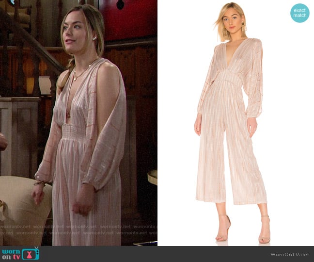 MISA Los Angeles Zoza Jumpsuit  worn by Hope Logan (Annika Noelle) on The Bold and the Beautiful