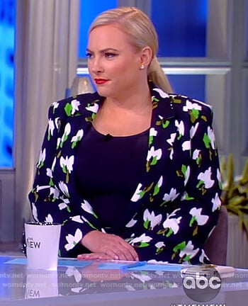 Meghan's floral print blazer and pants on The View