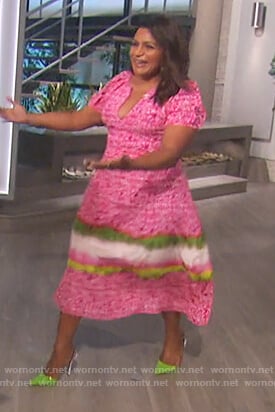 Mindy Kaling’s pink floral dress on The Talk