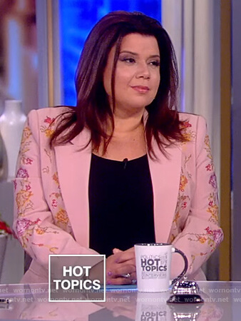 Ana’s pink floral embroidered Blazer on The View