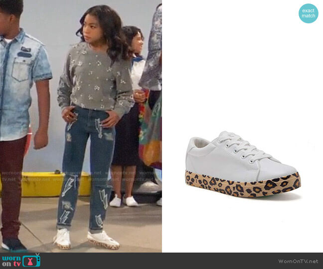 Qupid Leopard Lace Up Sneakers worn by Nia Baxter (Navia Robinson) on Ravens Home