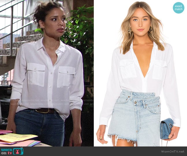 Rails Rhett Shirt worn by Elena Dawson (Brytni Sarpy) on The Young and the Restless