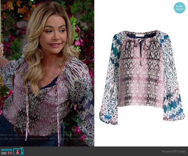 Ramy Brook Kayden Blouse worn by Shauna Fulton (Denise Richards) on The Bold and the Beautiful