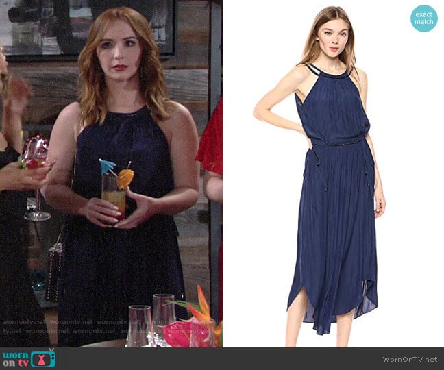 WornOnTV: Mariah’s navy dress at Lola’s bridal shower on The Young and ...