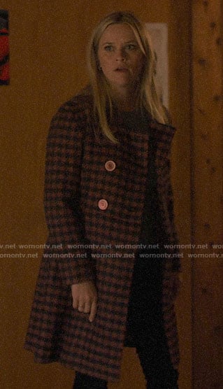 Madeline’s pink houndstooth coat on Big Little Lies