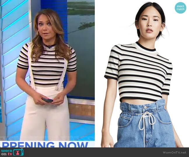 Ellenwe Top by Ronny Kobo worn by Ginger Zee on Good Morning America