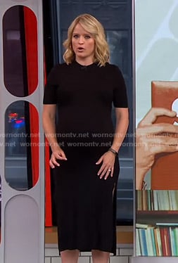 Sara's black slit dress on GMA Strahan And Sara