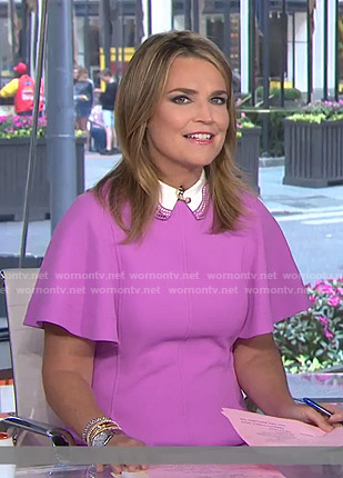 Savannah’s pink embroidered collar dress on Today