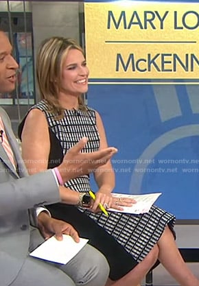 Savannah’s black checked sleeveless dress on Today