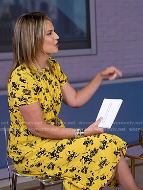 Savannah’s yellow floral pintuck dress on Today