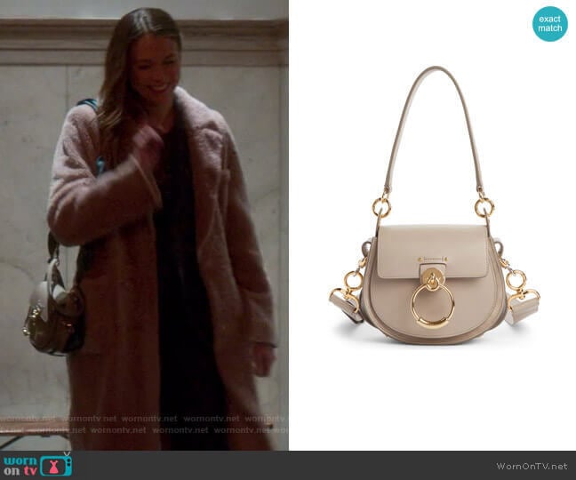 Small Tess Calfskin Leather Shoulder Bag by Chloe worn by Liza Miller (Sutton Foster) on Younger